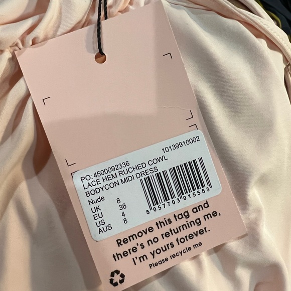 Miss Guided Ruched Pink dress size 4US - Picture 2 of 2